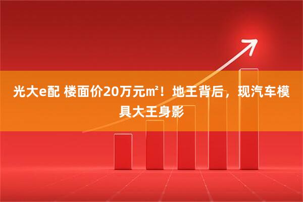 光大e配 楼面价20万元㎡!地王背后,现汽车模具大王身影